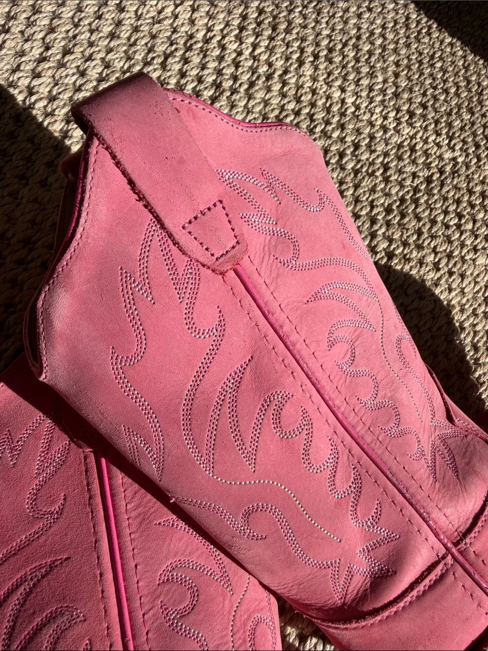 Old West Pink Kids Western Boots size 12.5